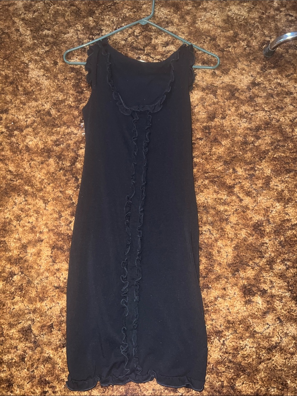 Classic Black Ruffle-Trim Sleeveless Dress